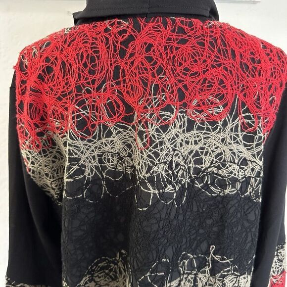 Ali Miles Womens Cowl Neck Sweater Top Size XL Artsy Art To Wear Yarn Details - Picture 4 of 8